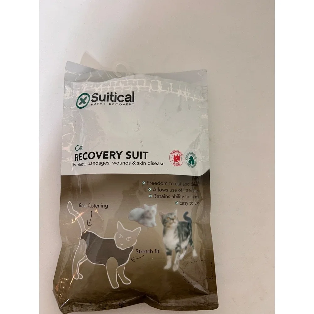 New Suitical Cat Wound Recovery Suit Size XS Gray Camo New 15.7